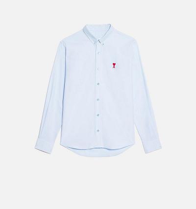 Camasa AMI PARIS Button-Down Ami De Coeur Albastri | ami_RO220