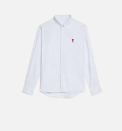 Camasa AMI PARIS Button-Down Ami De Coeur Albastri Deschis | ami_RO249