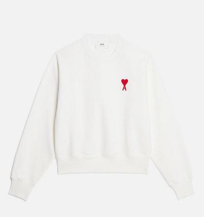 Hanorace AMI PARIS Ami de Coeur Crewneck Albi | ami_RO126