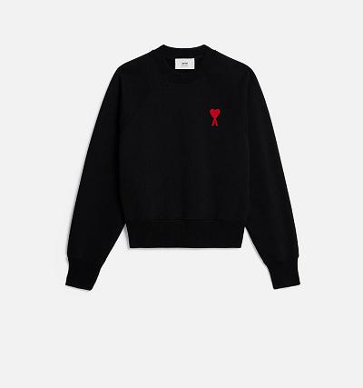 Hanorace AMI PARIS Ami de Coeur Crewneck Negrii | ami_RO515