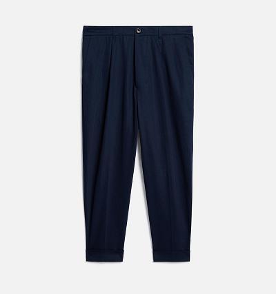 Pantaloni AMI PARIS Carrot Oversized Bleumarin | ami_RO138