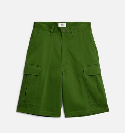 Pantaloni Scurti AMI PARIS Cargo Verzi | ami_RO307