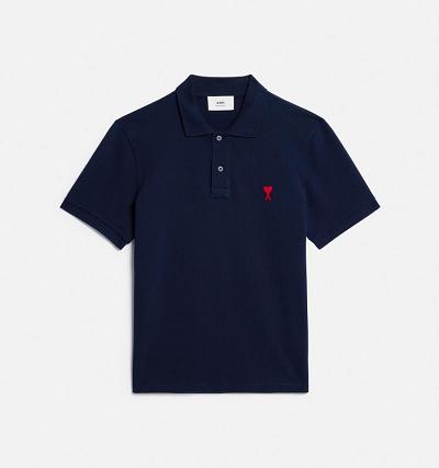 Tricouri Polo AMI PARIS Ami de Coeur Polo Bleumarin | ami_RO352