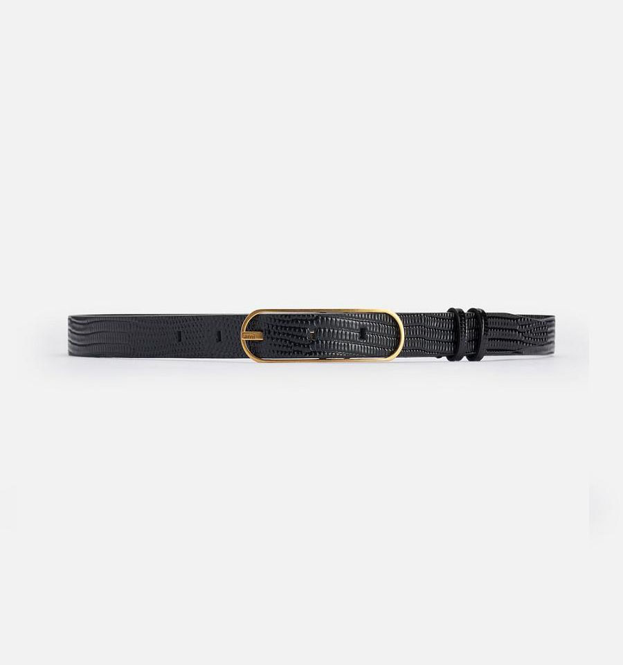 Curea AMI PARIS Thin Belt 20 Mm Negrii | ami_RO570