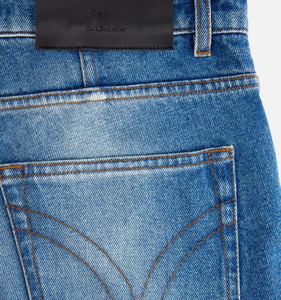 Denim AMI PARIS Drept Fit Albastri | ami_RO369