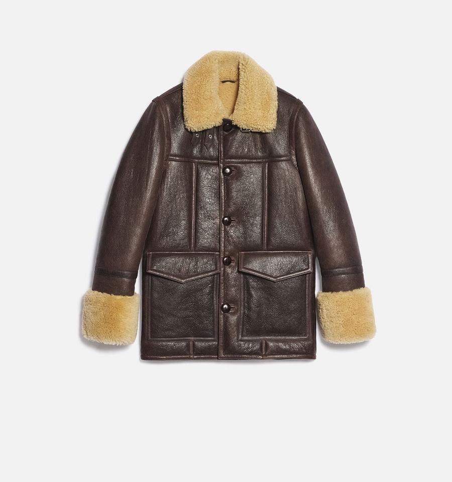 Geaca AMI PARIS Shearling Buttoned Maro | ami_RO160