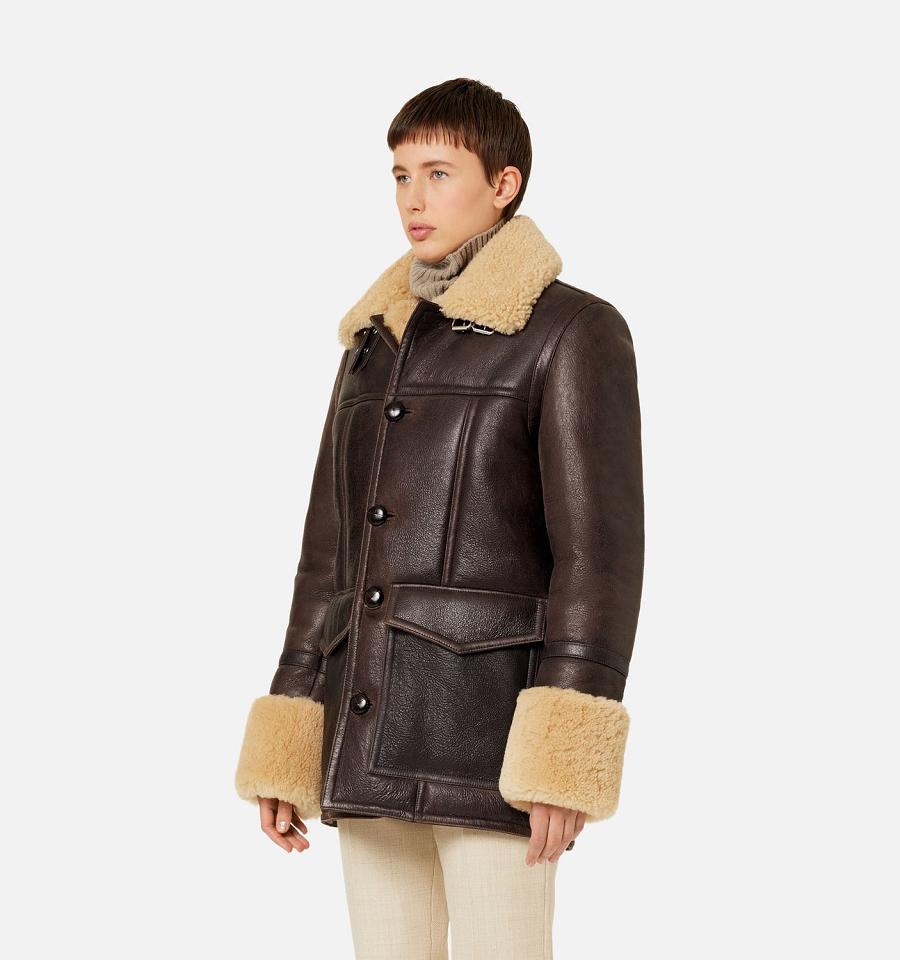 Geaca AMI PARIS Shearling Buttoned Maro | ami_RO385