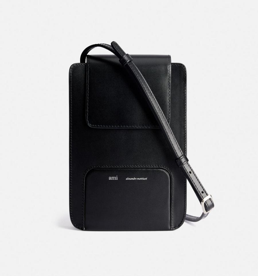 Genti AMI PARIS Vertical Pouch Negrii | ami_RO609