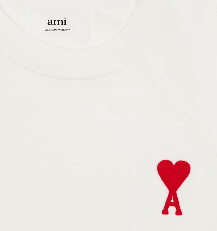 Hanorace AMI PARIS Ami de Coeur Crewneck Albi | ami_RO126