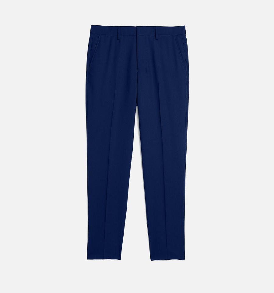 Pantaloni AMI PARIS Carott Fit Bleumarin | ami_RO195