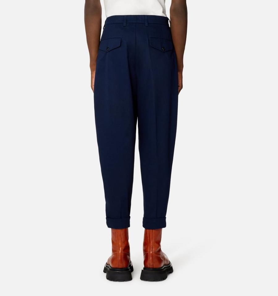 Pantaloni AMI PARIS Carrot Oversized Bleumarin | ami_RO138