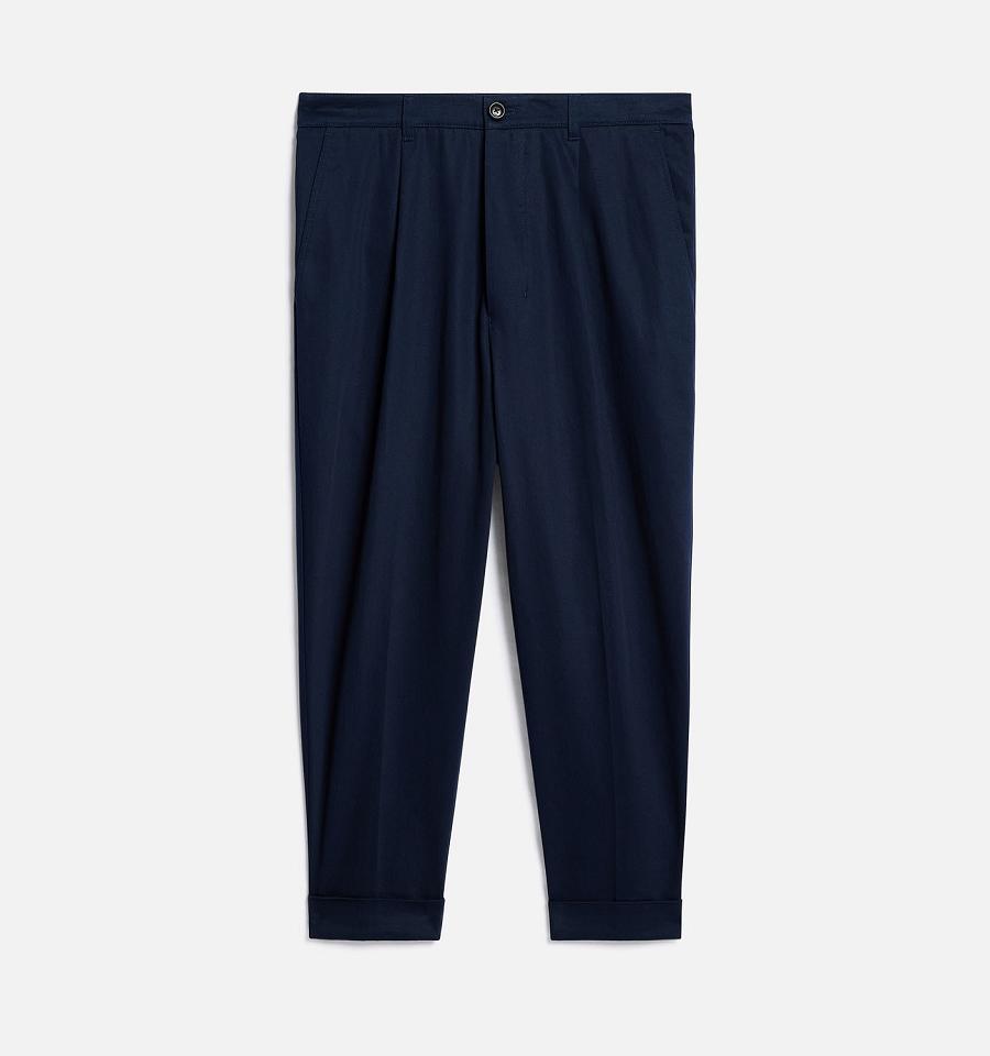 Pantaloni AMI PARIS Carrot Oversized Bleumarin | ami_RO138