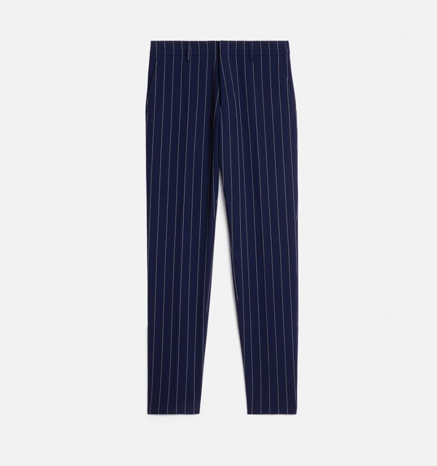 Pantaloni AMI PARIS Cigarette Fit Bleumarin | ami_RO128