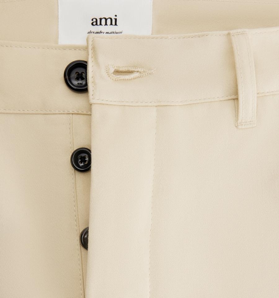 Pantaloni AMI PARIS Drept Fit Chino Kaki | ami_RO552