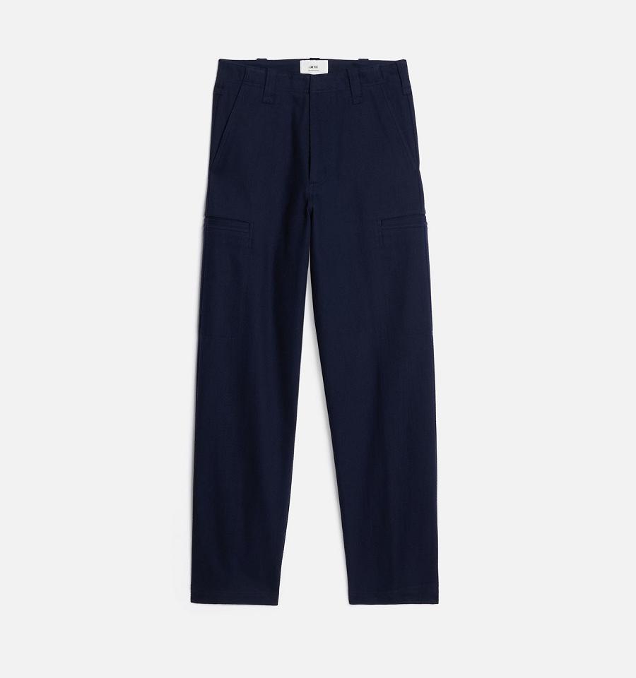 Pantaloni Cargo AMI PARIS Cargo Bleumarin | ami_RO121