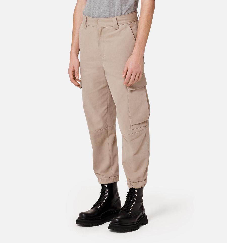 Pantaloni Cargo AMI PARIS With Elasticated Ankles Kaki | ami_RO283