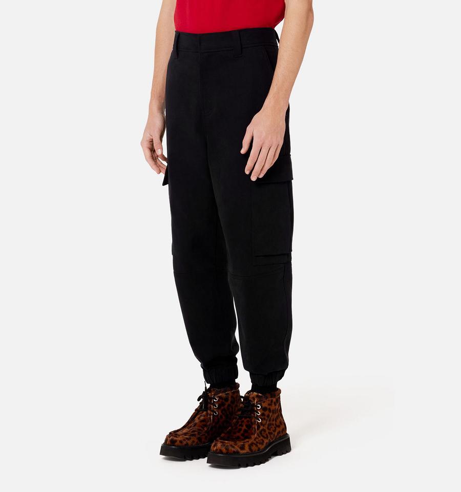 Pantaloni Cargo AMI PARIS With Elasticated Ankles Negrii | ami_RO461