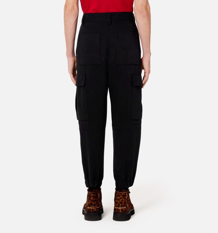 Pantaloni Cargo AMI PARIS With Elasticated Ankles Negrii | ami_RO461