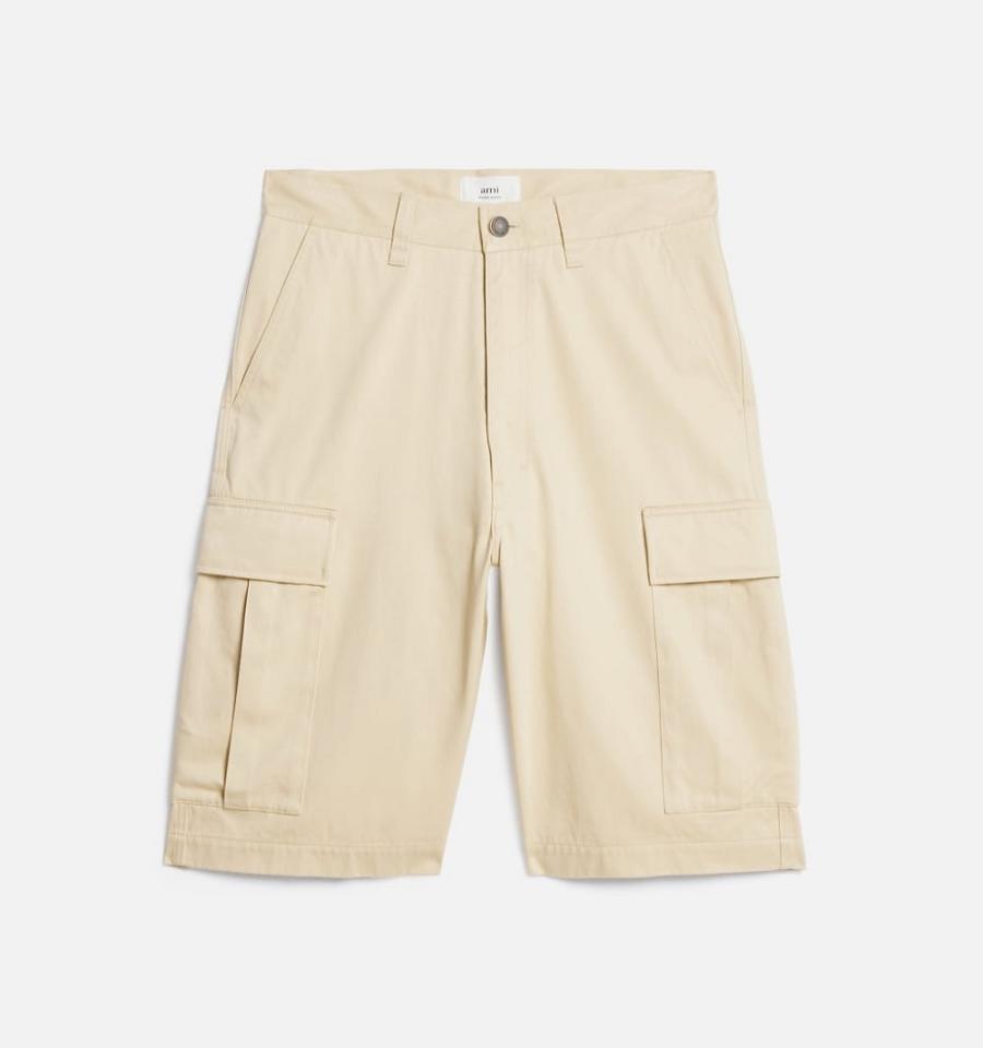 Pantaloni Scurti AMI PARIS Cargo Kaki | ami_RO293