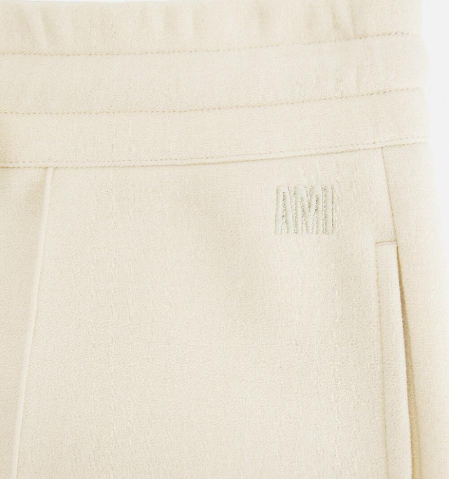 Pantaloni Scurti AMI PARIS Elasticated Talie Bej | ami_RO107