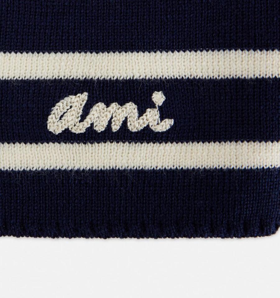 Pulovere AMI PARIS Ami Embroidery Fara Maneci Sailor Bleumarin | ami_RO156