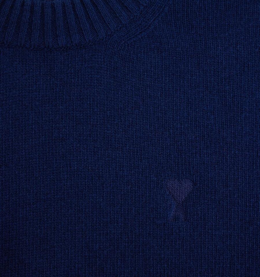 Pulovere AMI PARIS Tonal Ami de Coeur Crewneck Bleumarin | ami_RO192