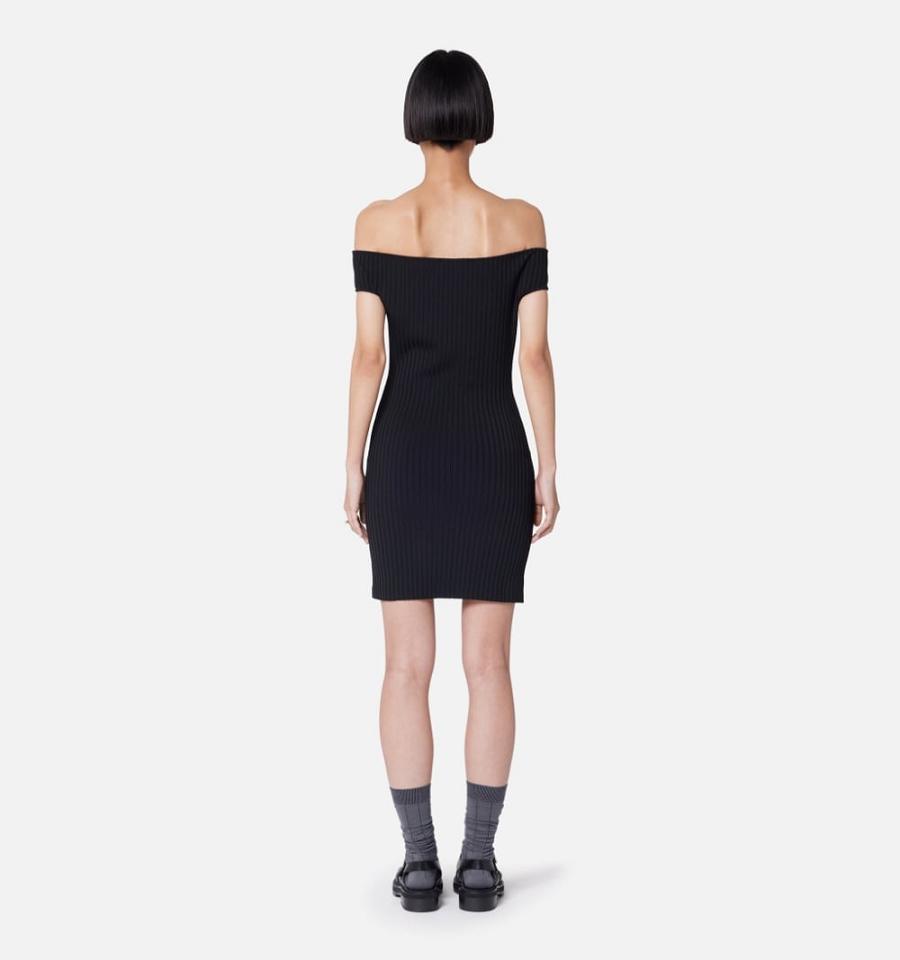 Rochie AMI PARIS Bare Shoulder Mini Negrii | ami_RO256