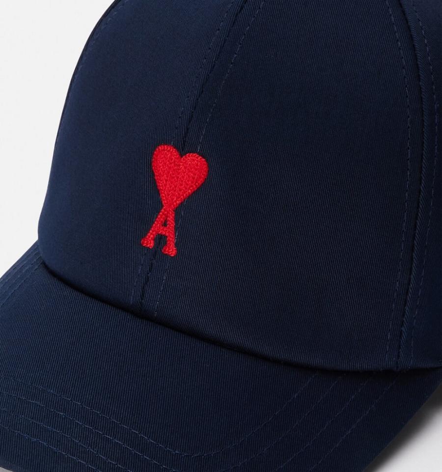 Sapca AMI PARIS Red Ami de Coeur Embroidery Bleumarin | ami_RO120