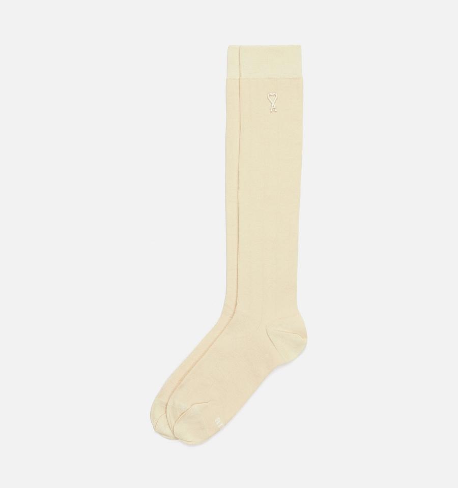 Sosete AMI PARIS Ami Socks In Silk Bej | ami_RO228