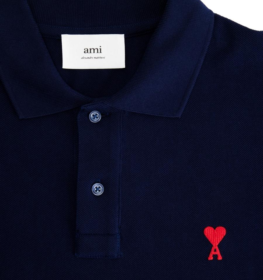 Tricouri Polo AMI PARIS Ami de Coeur Polo Bleumarin | ami_RO352